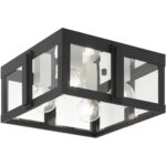 27723-04 4 Light Black Outdoor Flush Mount-Lighting LumensBath/Flush Mounts