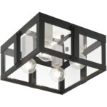 27723-04 4 Light Black Outdoor Flush Mount-Lighting LumensBath/Flush Mounts