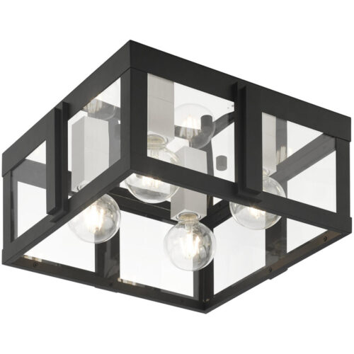 27723-04 4 Light Black Outdoor Flush Mount-Lighting LumensBath/Flush Mounts