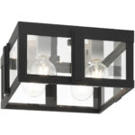 27723-04 4 Light Black Outdoor Flush Mount-Lighting LumensBath/Flush Mounts