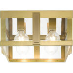 27723-08 4 Light Natural Brass Outdoor Flush Mount-Lighting LumensBath/Flush Mounts