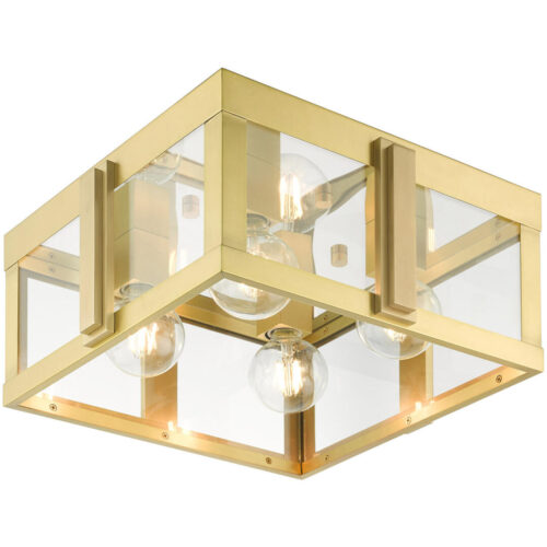 27723-08 4 Light Natural Brass Outdoor Flush Mount-Lighting LumensBath/Flush Mounts