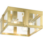 27723-08 4 Light Natural Brass Outdoor Flush Mount-Lighting LumensBath/Flush Mounts