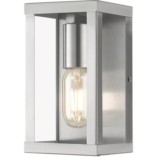 28031-91 1 Light Brushed Nickel Outdoor ADA Small Wall Lantern-Lighting LumensLantern