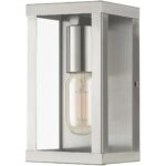 28031-91 1 Light Brushed Nickel Outdoor ADA Small Wall Lantern-Lighting LumensLantern