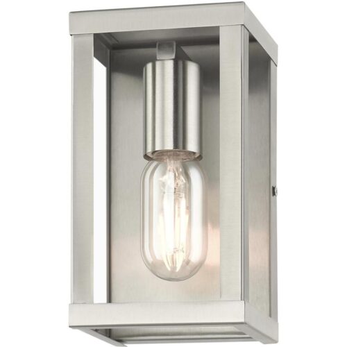 28031-91 1 Light Brushed Nickel Outdoor ADA Small Wall Lantern-Lighting LumensLantern