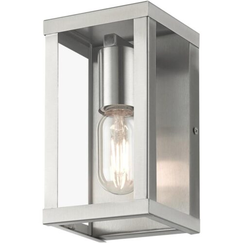 28031-91 1 Light Brushed Nickel Outdoor ADA Small Wall Lantern-Lighting LumensLantern