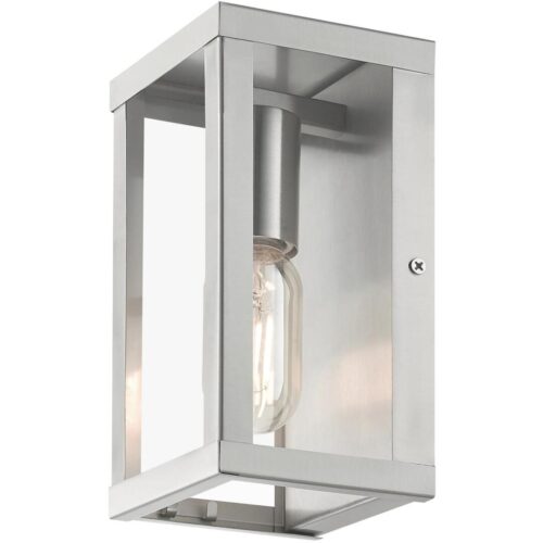 28031-91 1 Light Brushed Nickel Outdoor ADA Small Wall Lantern-Lighting LumensLantern