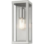 28032-91 1 Light Brushed Nickel Outdoor ADA Medium Wall Lantern-Lighting LumensLantern