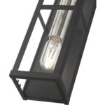 28033-04 1 Light Black Outdoor ADA Wall Lantern with Brushed Nickel Finish Accents-Lighting LumensLantern