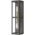 28033-07 1 Light Bronze Outdoor ADA Wall Lantern with Antique Gold Finish Accents-Lighting LumensLantern