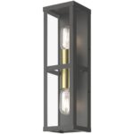 28033-07 1 Light Bronze Outdoor ADA Wall Lantern with Antique Gold Finish Accents-Lighting LumensLantern