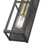 28033-07 1 Light Bronze Outdoor ADA Wall Lantern with Antique Gold Finish Accents-Lighting LumensLantern