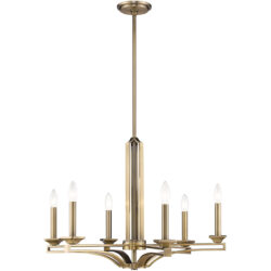 6 Light Antique Brass Chandelier with Steel base material-Lighting LumensChandeliers