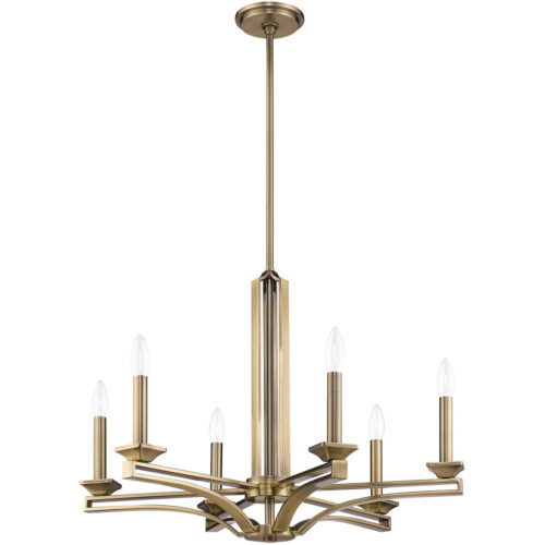 6 Light Antique Brass Chandelier with Steel base material-Lighting LumensChandeliers