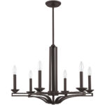 6 Light Bronze Chandelier with Steel base material-Lighting LumensChandeliers