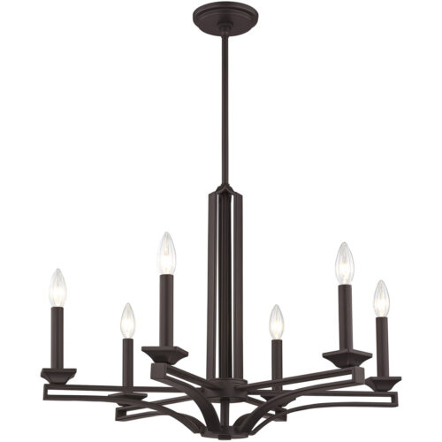 6 Light Bronze Chandelier with Steel base material-Lighting LumensChandeliers