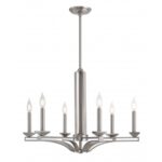 6 Light Brushed Nickel Chandelier with Steel base material-Lighting LumensChandeliers