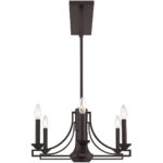 18.25 inch 9 Light Bronze Linear Chandelier with Steel base material-Lighting LumensChandeliers