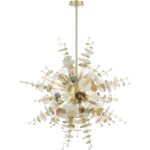 40077-12 8 Light Satin Brass Large Pendant Chandelier-Lighting LumensChandeliers