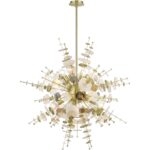 40077-12 8 Light Satin Brass Large Pendant Chandelier-Lighting LumensChandeliers