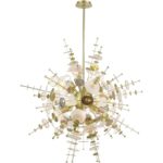 40077-12 8 Light Satin Brass Large Pendant Chandelier-Lighting LumensChandeliers