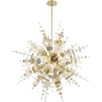 40077-12 8 Light Satin Brass Large Pendant Chandelier-Lighting LumensChandeliers