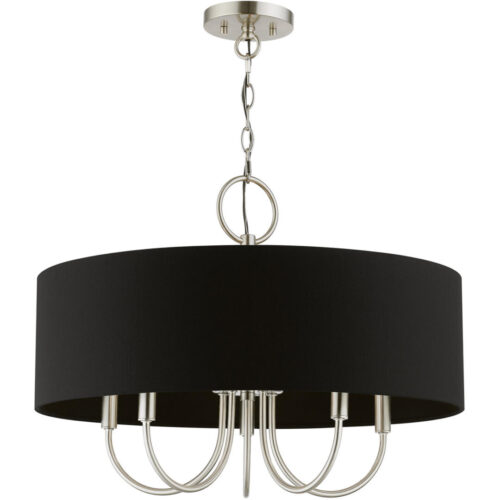 40115-91 5 Light Brushed Nickel Pendant Chandelier-Lighting LumensChandeliers