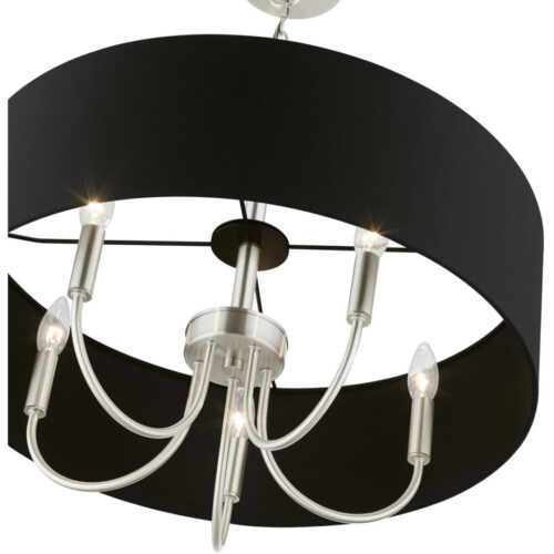 40115-91 5 Light Brushed Nickel Pendant Chandelier-Lighting LumensChandeliers