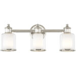 23.5 inch 3 Light Polished Nickel Bathroom Vanity light fixture with Hand Crafted Clear Glass Shade-Lighting LumensBath/Vanity