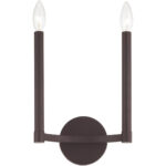 8.75 inch 2 Light Bronze Wall Sconce with Steel base material-Lighting LumensWall Sconces