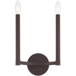 8.75 inch 2 Light Bronze Wall Sconce with Steel base material-Lighting LumensWall Sconces