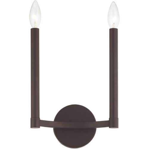 8.75 inch 2 Light Bronze Wall Sconce with Steel base material-Lighting LumensWall Sconces