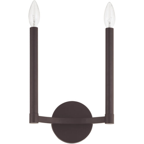 8.75 inch 2 Light Bronze Wall Sconce with Steel base material-Lighting LumensWall Sconces