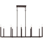 16 inch 10 Light Bronze Linear Chandelier with Steel base material-Lighting LumensChandeliers