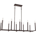 16 inch 10 Light Bronze Linear Chandelier with Steel base material-Lighting LumensChandeliers