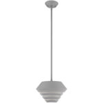 1 Light Nordic Gray Mini Pendant with Nordic Gray Sculptured Metal Shade Shade-Lighting LumensPendant Lights