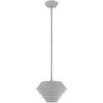 1 Light Nordic Gray Mini Pendant with Nordic Gray Sculptured Metal Shade Shade-Lighting LumensPendant Lights