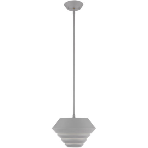 1 Light Nordic Gray Mini Pendant with Nordic Gray Sculptured Metal Shade Shade-Lighting LumensPendant Lights