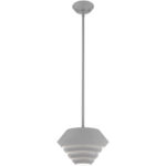 1 Light Nordic Gray Mini Pendant with Nordic Gray Sculptured Metal Shade Shade-Lighting LumensPendant Lights