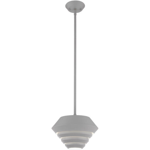 1 Light Nordic Gray Mini Pendant with Nordic Gray Sculptured Metal Shade Shade-Lighting LumensPendant Lights