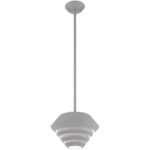 1 Light Nordic Gray Mini Pendant with Nordic Gray Sculptured Metal Shade Shade-Lighting LumensPendant Lights