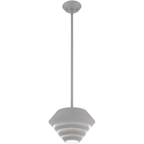 1 Light Nordic Gray Mini Pendant with Nordic Gray Sculptured Metal Shade Shade-Lighting LumensPendant Lights