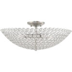 4 Light Brushed Nickel Ceiling Light fixture with Steel base material-Lighting LumensFlush Mount Ceiling Lights