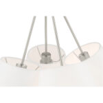 4 Light Brushed Nickel Shaded Chandelier with Hand Crafted Off White Fabric Hardback Shade-Lighting LumensChandeliers