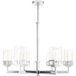 6 Light Polished Chrome Chandelier with Hand Blown Clear Seeded Glass Shade-Lighting LumensChandeliers