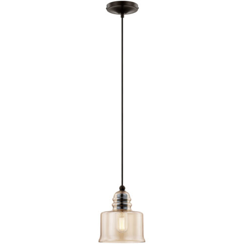 1 Light English Bronze Mini Pendant with Champagne Glass Shade-Lighting LumensPendant Lights