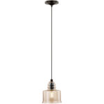 1 Light English Bronze Mini Pendant with Champagne Glass Shade-Lighting LumensPendant Lights