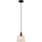 1 Light English Bronze Mini Pendant with Champagne Glass Shade-Lighting LumensPendant Lights