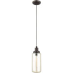 1 Light English Bronze Mini Pendant with Champagne Glass Shade-Lighting LumensPendant Lights